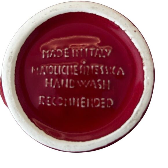 Set Of 2 Vtg Maioliche Jessica Serving Bowl 4"X 4.5" Red Ceramic Made In Italy - Picture 9 of 9